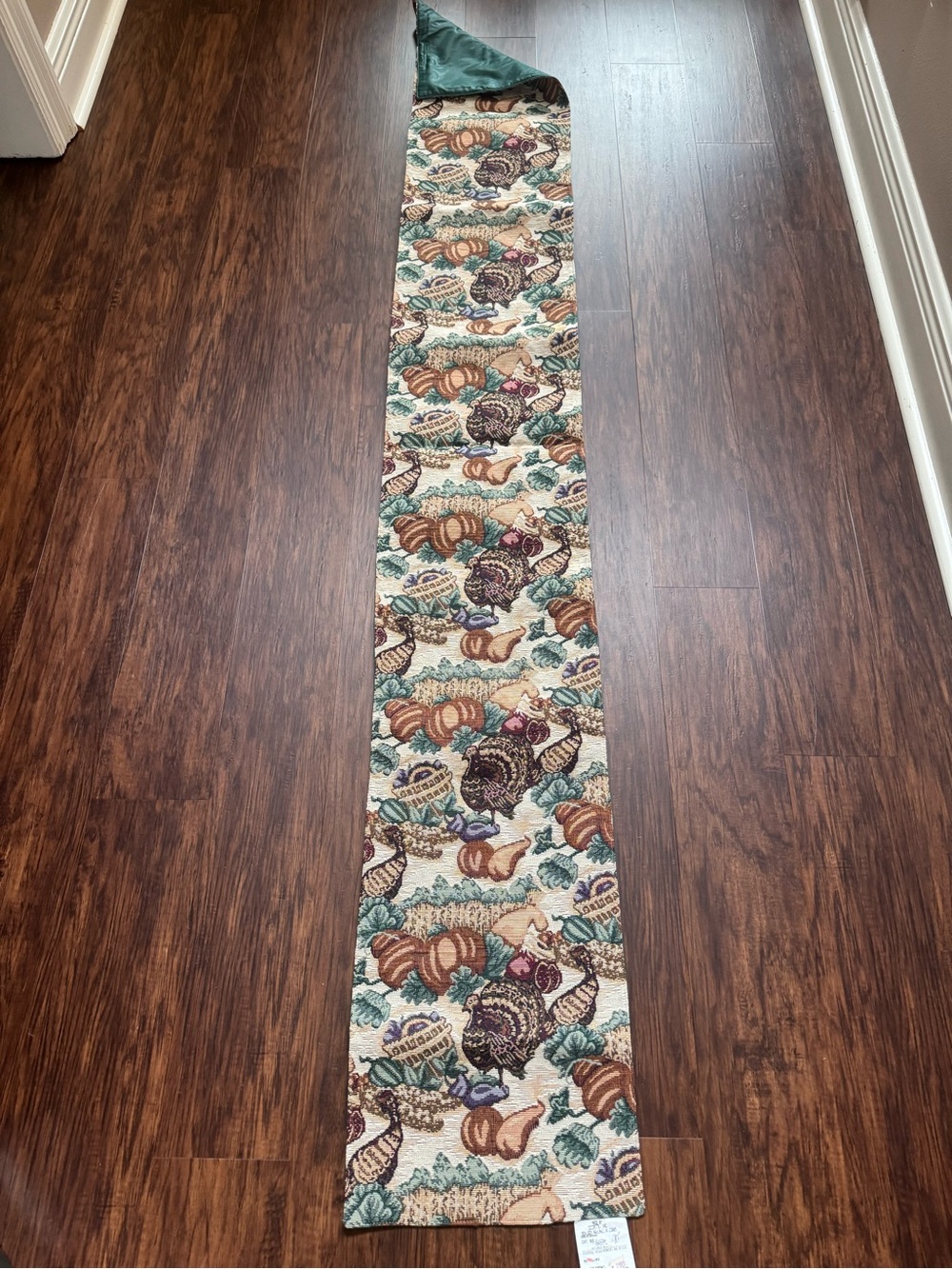 Harvest Turkey tapestry Table Runner - Multicolor Autumn Design
